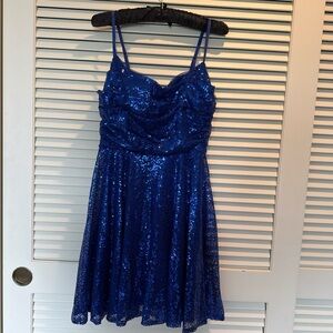 Blue Sequin Dress - HOCO